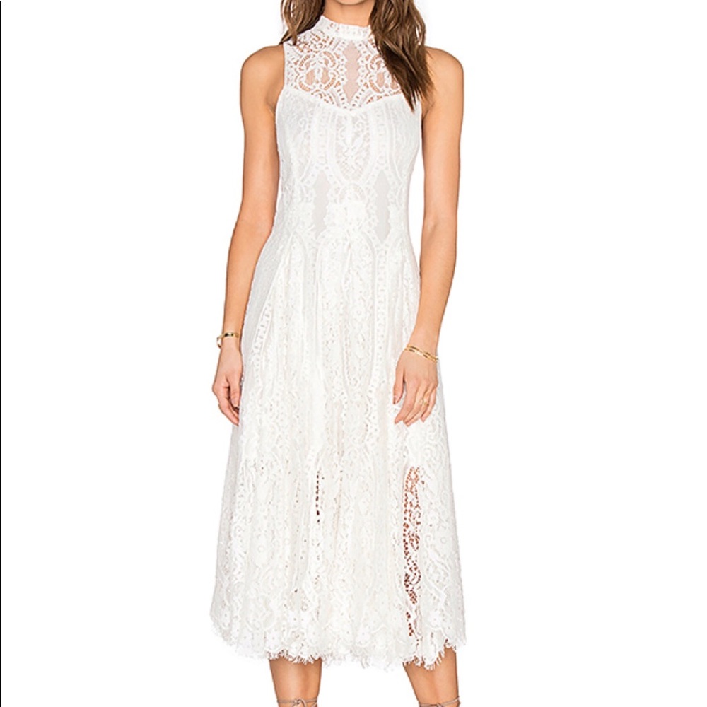 Free People Lace Trapeze Midi Dress